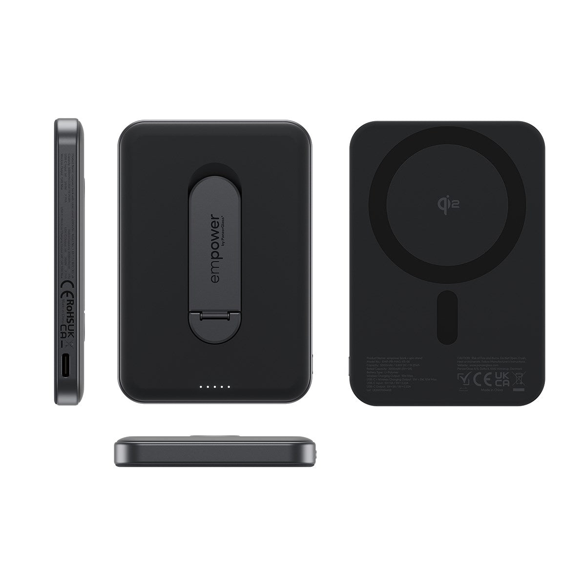 empower by PanzerGlass® empower Bank m. Spin Stand | 5000mAh | Space Black